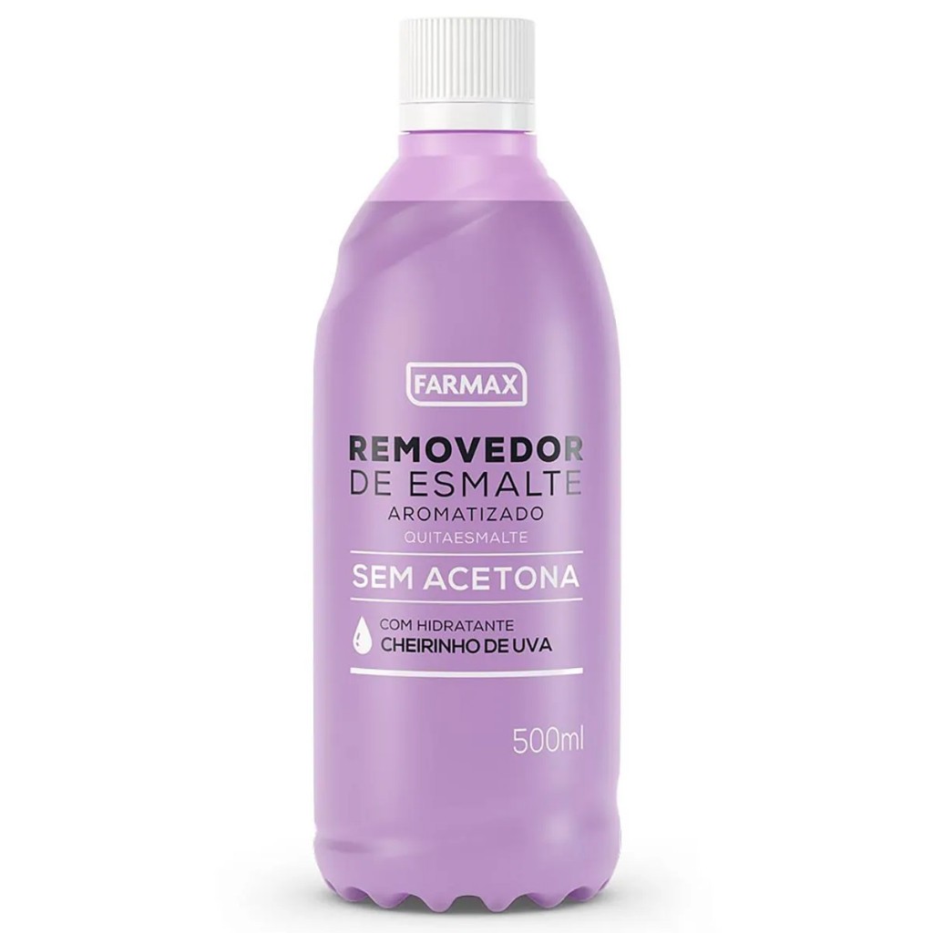 Removedor Esmalte Sem Acetona Uva 500ML Farmax Envio Imediato Hidratação Cutículas Perfume Delicado