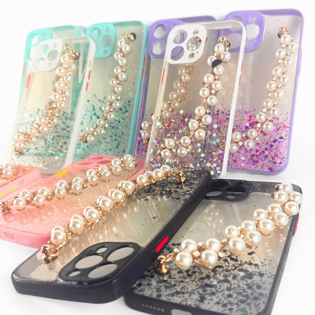 Kit 100 Capinhas Silicone Iphone Android Sortidas Atacado Revenda Pérolas Transparente Alça em Oferta na Shopee