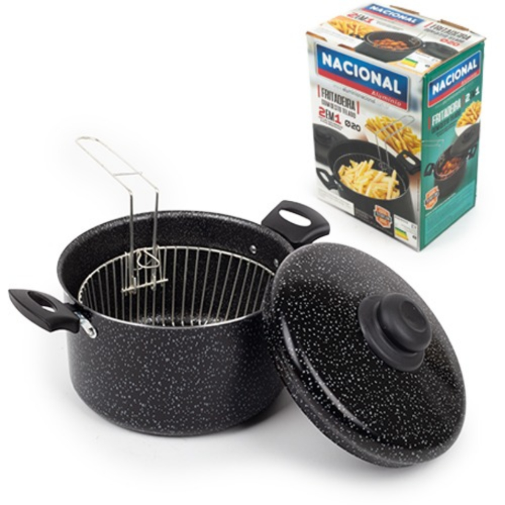 Caçarola Fritadeira com Cesto Telado 2 em 1 Antiaderente 20