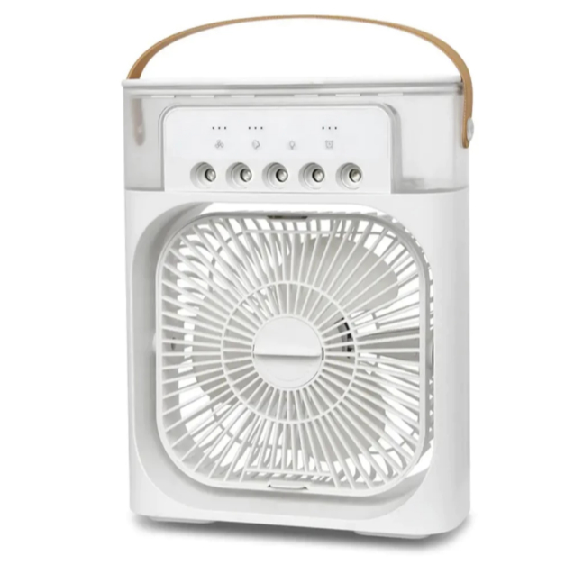 Refrigerador De Ar Ventilador Umidificador Portátil Com Led Reservatório De Água Led Usb
