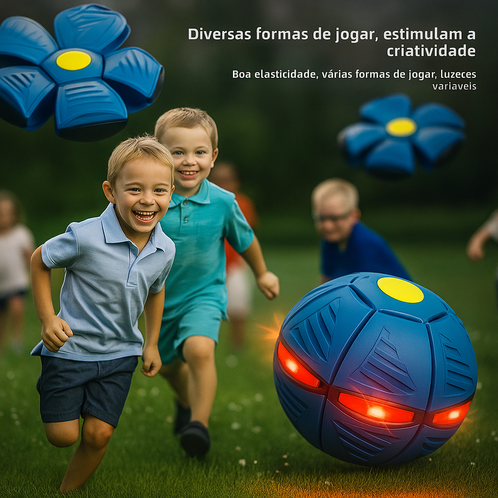 Brinquedo Interativo para Crianças Bola Magica Voadora Maluca Disco com LED