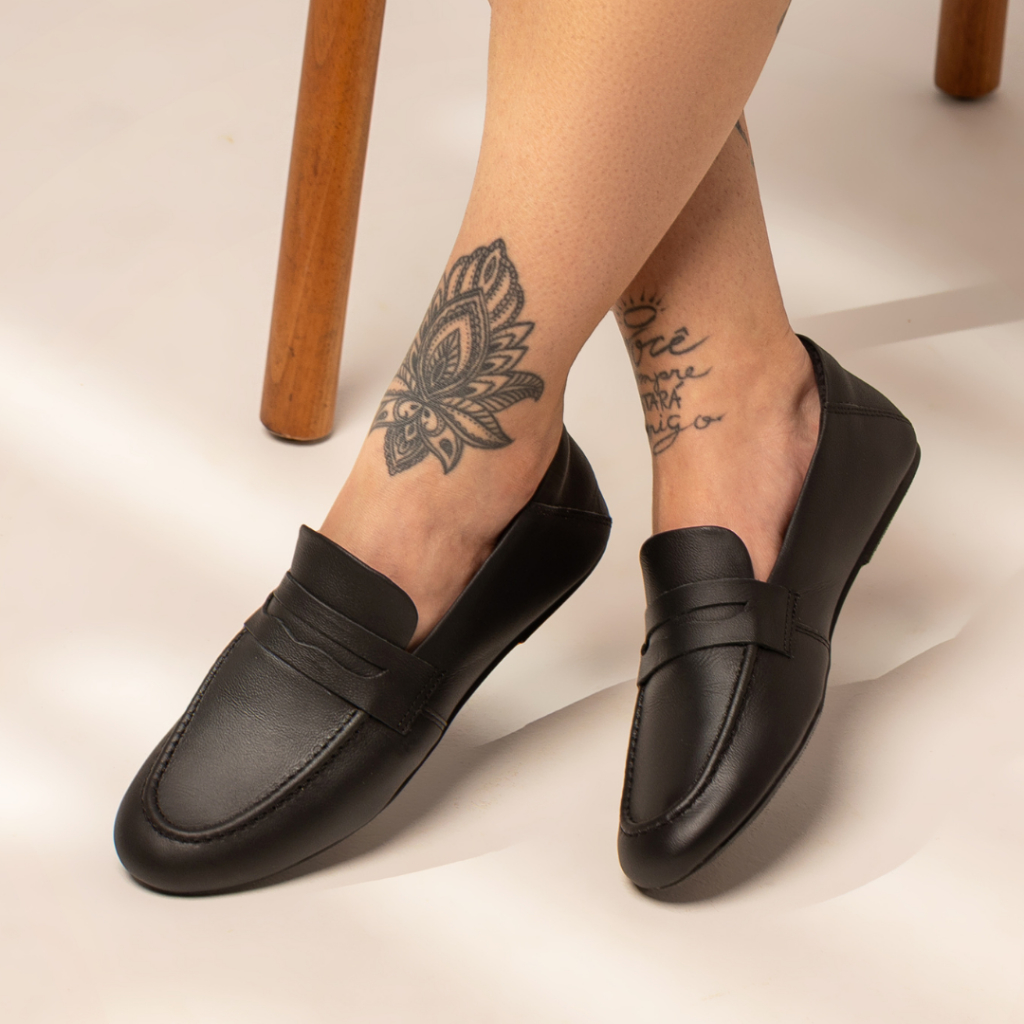 Detalhes do Kit Mocassim Feminino Couro Legitimo Confortável + Bolsa  Annelise em couro legítimo Vittal