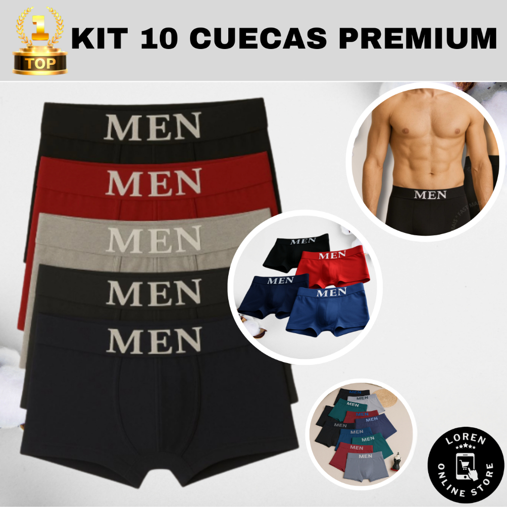 Kit Até 10 Cuecas Boxers Masculina Adulto de Microfibra ou Kit 4 Cuecas