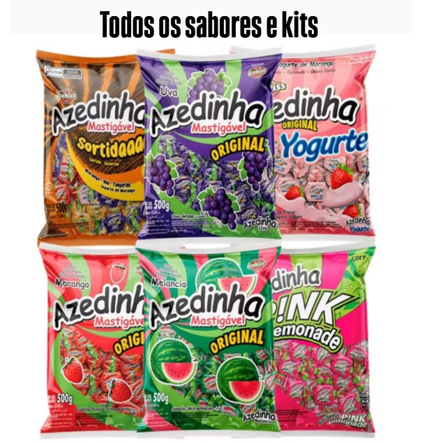 Balas Azedinha Mastigáveis Diversos sabores 500g  Cory icekiss