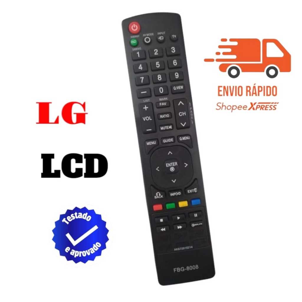 Controle Remoto Para Tv LG Lcd Led 55LK530 - 32LC452C - 37LC452C FBG-8008