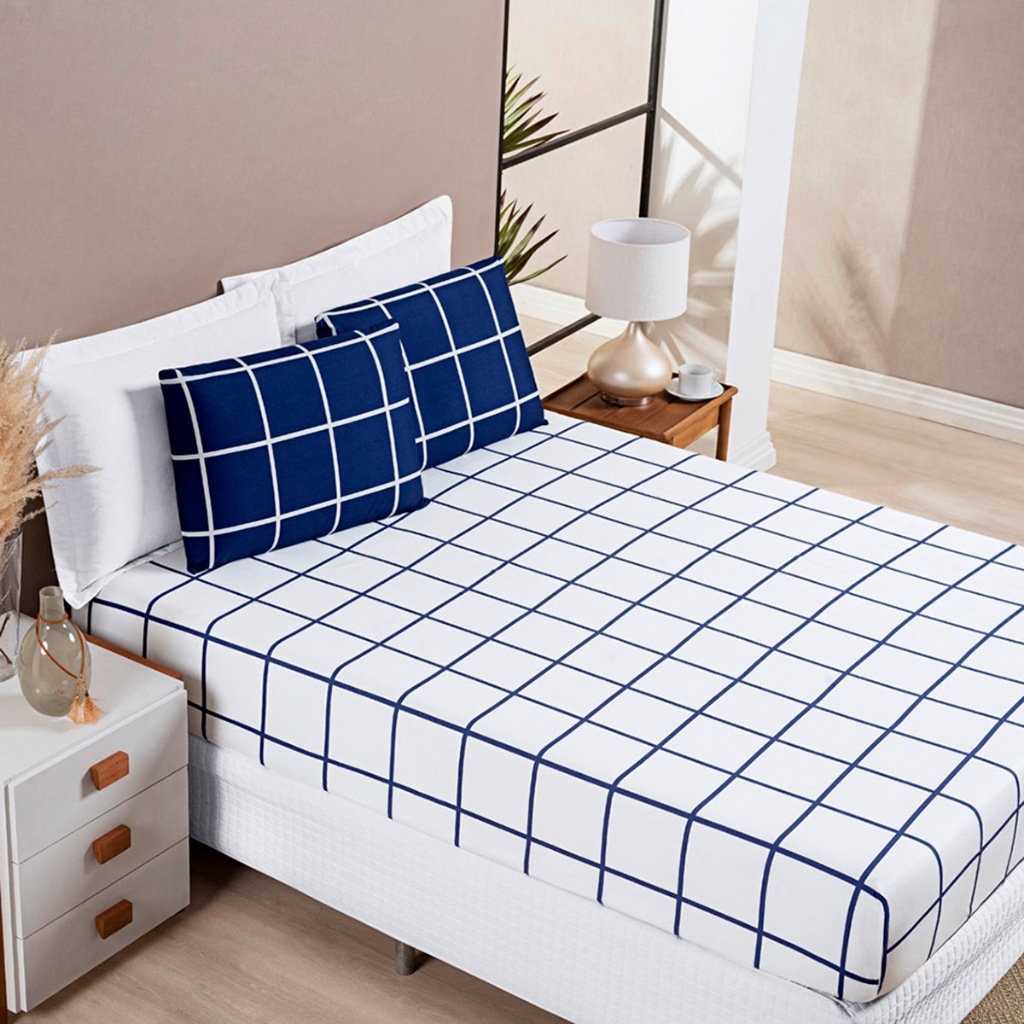Jogo de Cama Micropercal 200 Fios Austin Solteiro/Casal/Queen/King 3 Peças