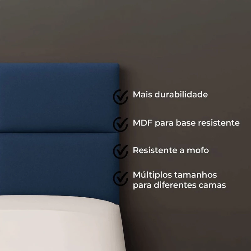 Kit de Cabeceira Adesiva Estofada em L para Cama Solteiro Casal Queen — foto 4