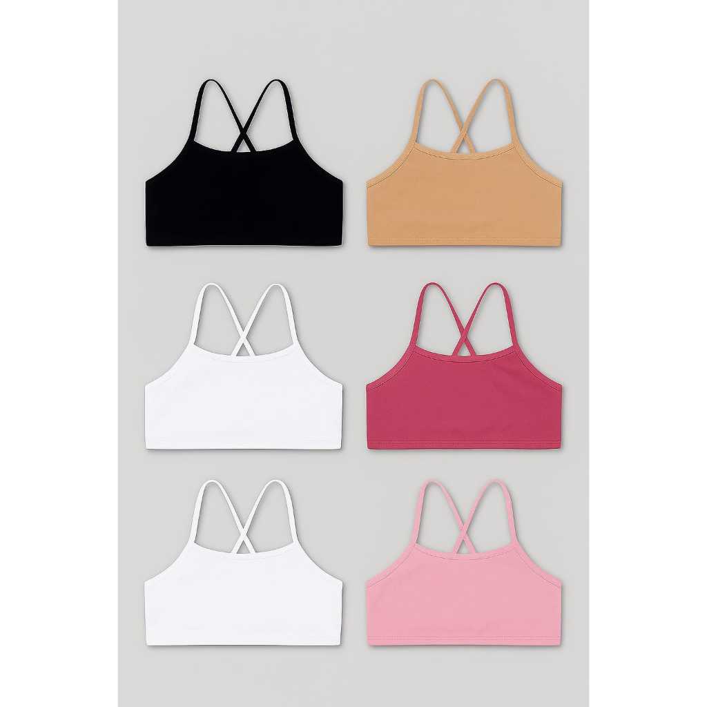 kit com 5 top infantil juvenil algodao mocinha confortavel escolar