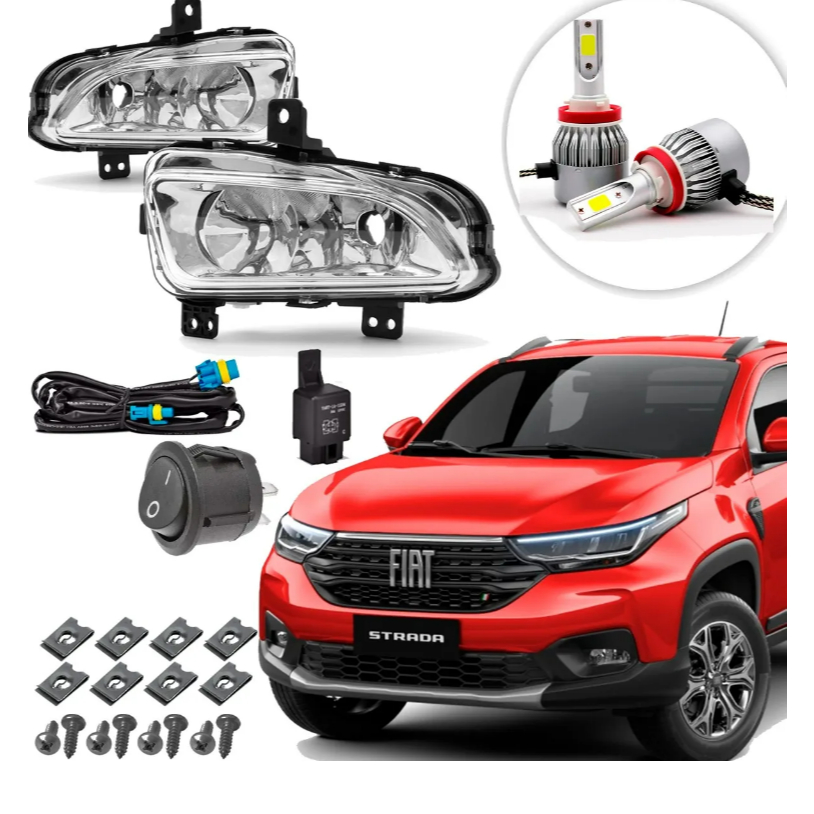 Kit Farol Farolete de Milha Neblina Auxiliar + Led Strada 2023 2024 2025 em Oferta na Shopee