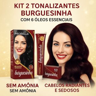 KIT 2 Tonalizante Sem Amônia Burguesinha  PROBELLE-  ESCOLHA SUA COR em Oferta na Shopee