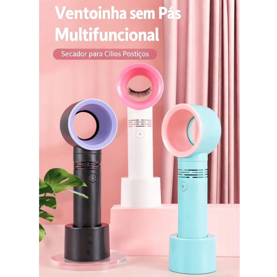Ventilador Portátil Sem Hélice Recarregável Para Secagem de Cílios em Oferta na Shopee