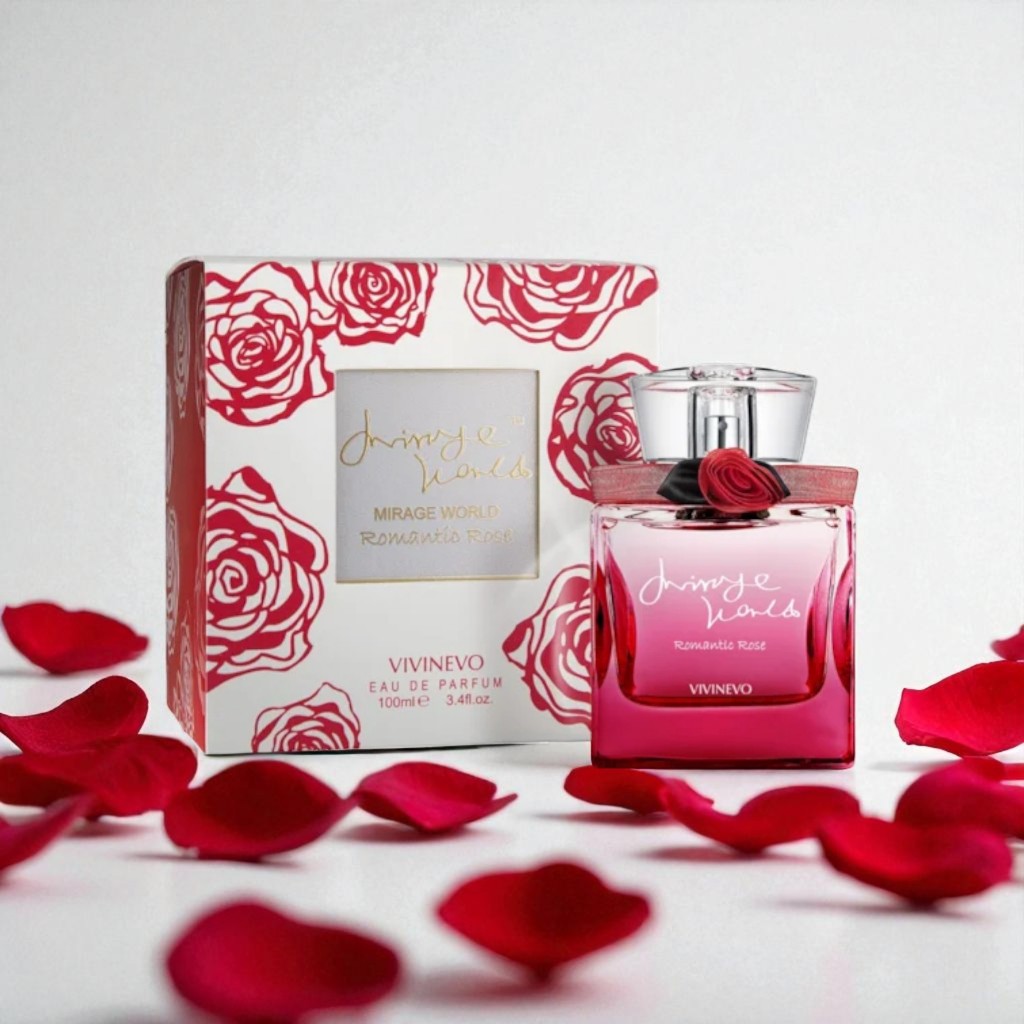 Perfume Mirage World Romantic Rose Vivinevo Eau de Parfum 100ml – Feminino, Floral Romântico e Delicado