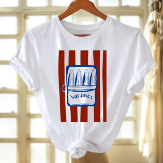 Camiseta Blusa Premium Feminina 100% Algodão Sardines Estilo