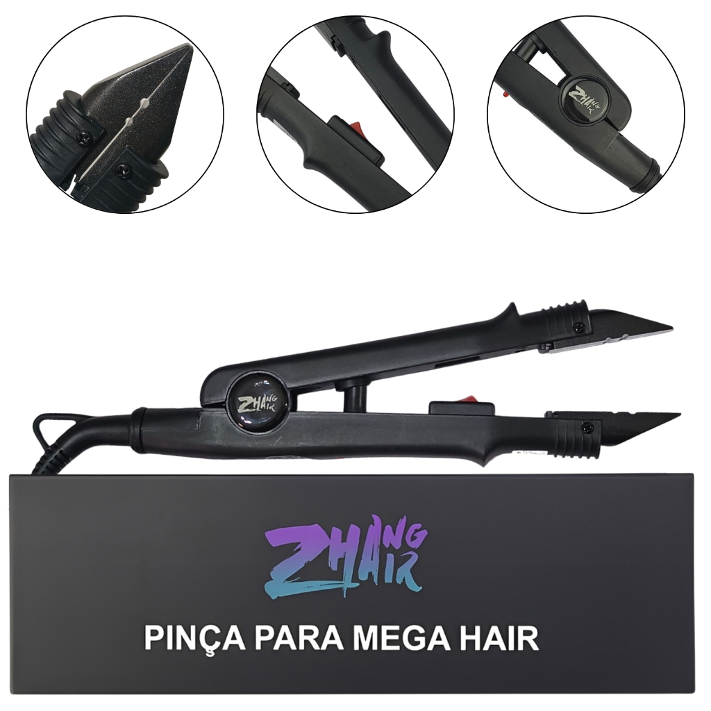 Pinça Elétrica Para Mega Hair Zhang Hair - Ponta Reta em Oferta na Shopee