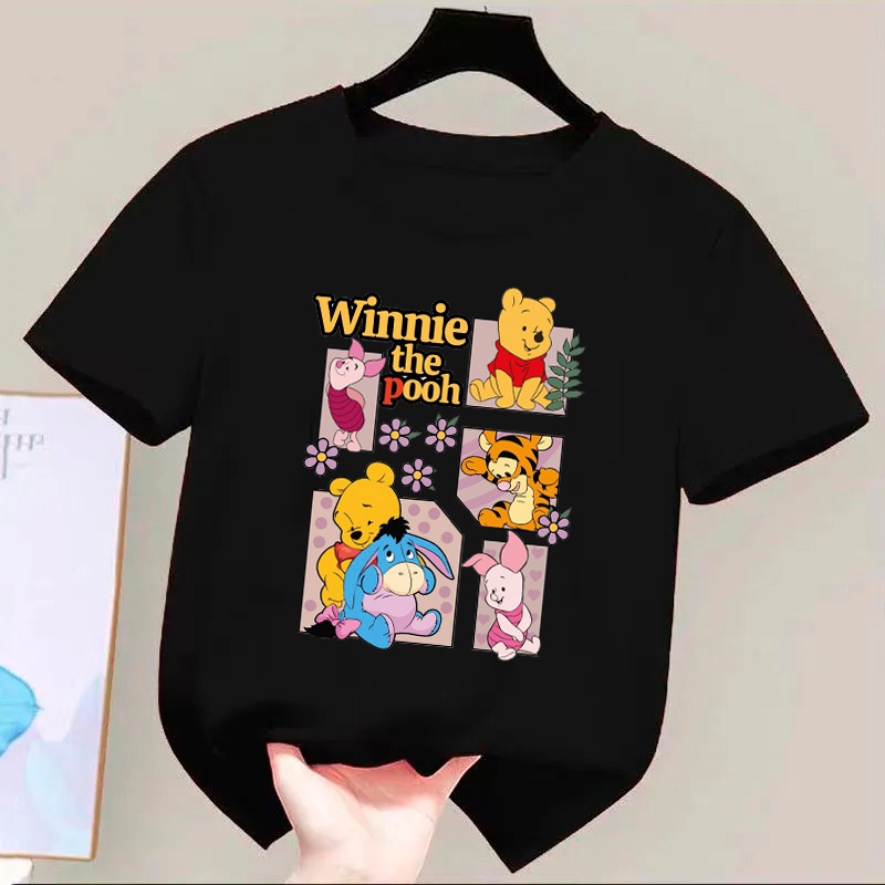 Camiseta De Algodão Estampada Infantil Ursinho Pooh Personagens em Oferta na Shopee