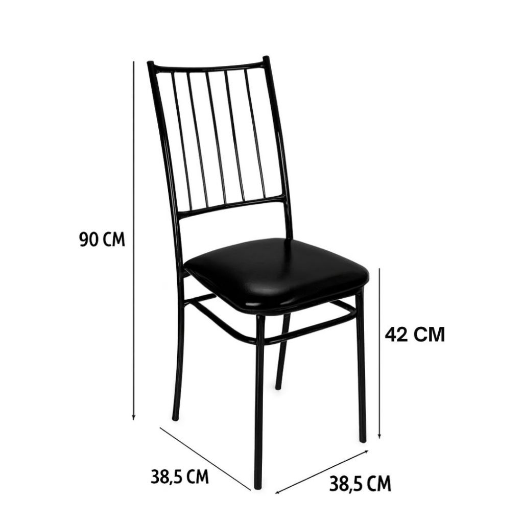 Kit 2 Cadeiras Buffet Pretas Sala de Jantar Cozinha Em Aço Reforçado Confortável em Oferta na Shopee
