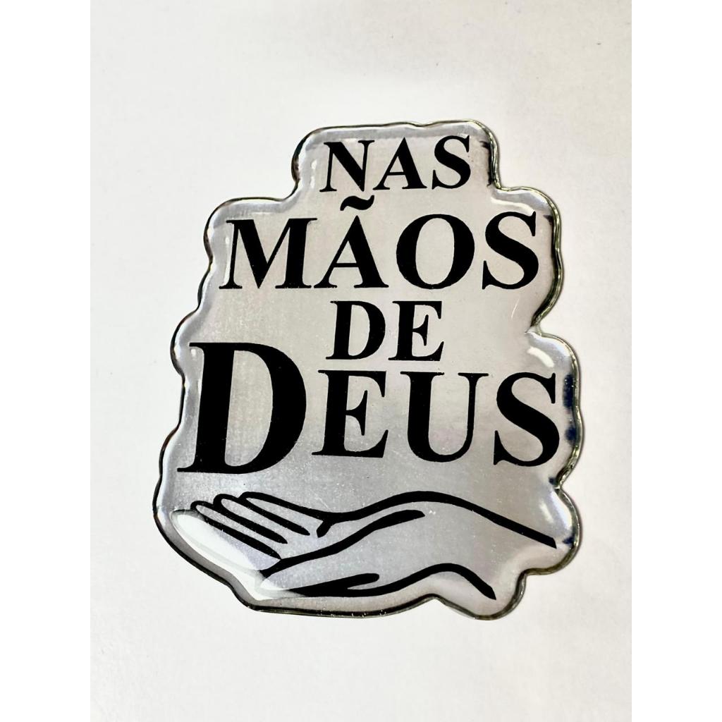 Adesivo Resinado 3D Nas mãos de Deus Cristão Cromado 3d em Oferta na Shopee