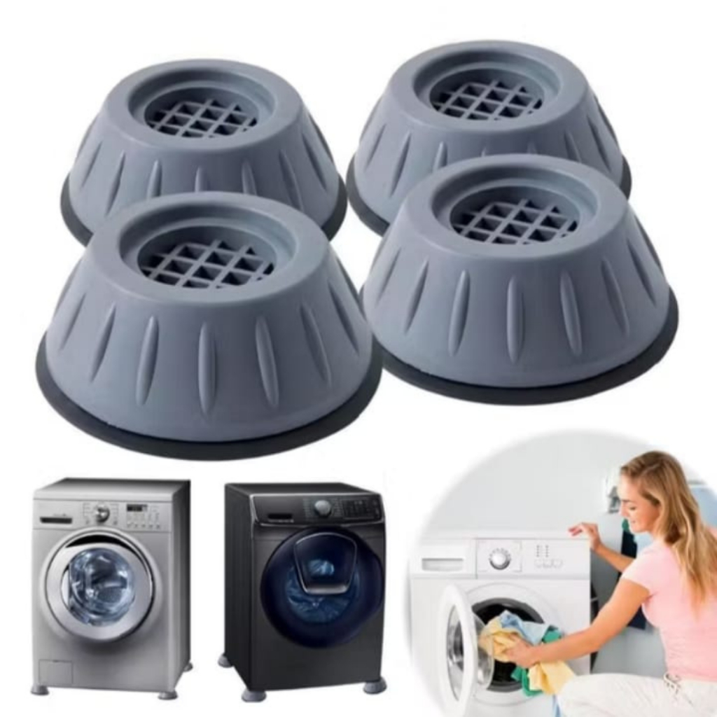Kit 4 Suporte Pé Para Geladeira Lavadora Anti Vibração Máquina de Lavar Secadora Fogão
