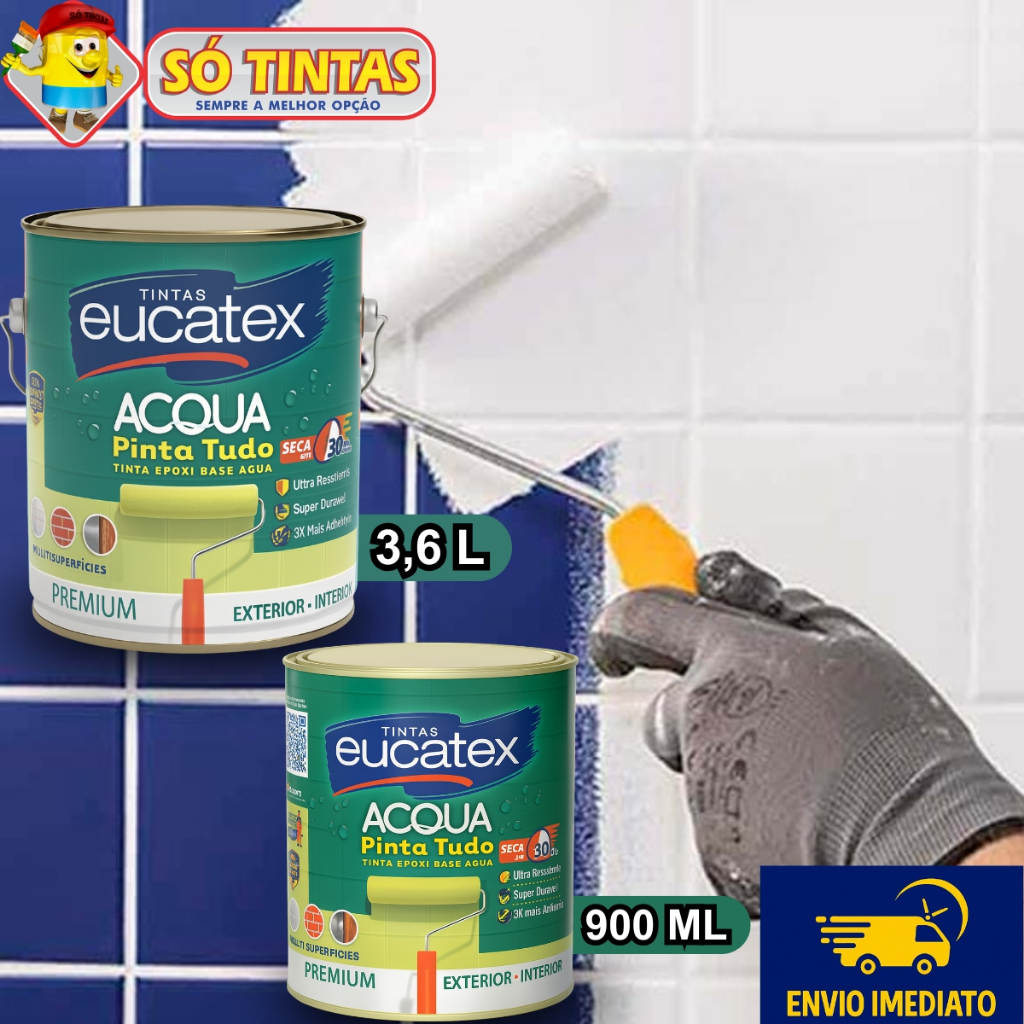 Tinta Epóxi Cozinha Banheiro Azulejo Pinta Tudo Base Água Eucatex em Oferta na Shopee