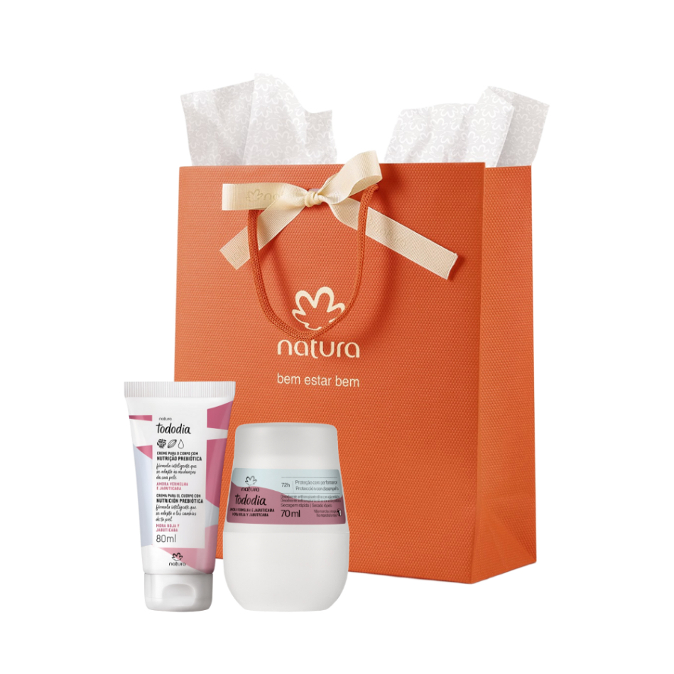 Natura Tododia Amora Vermelha e Jabuticaba Kit Presente Hidratante 80ml + Rollon 70ml