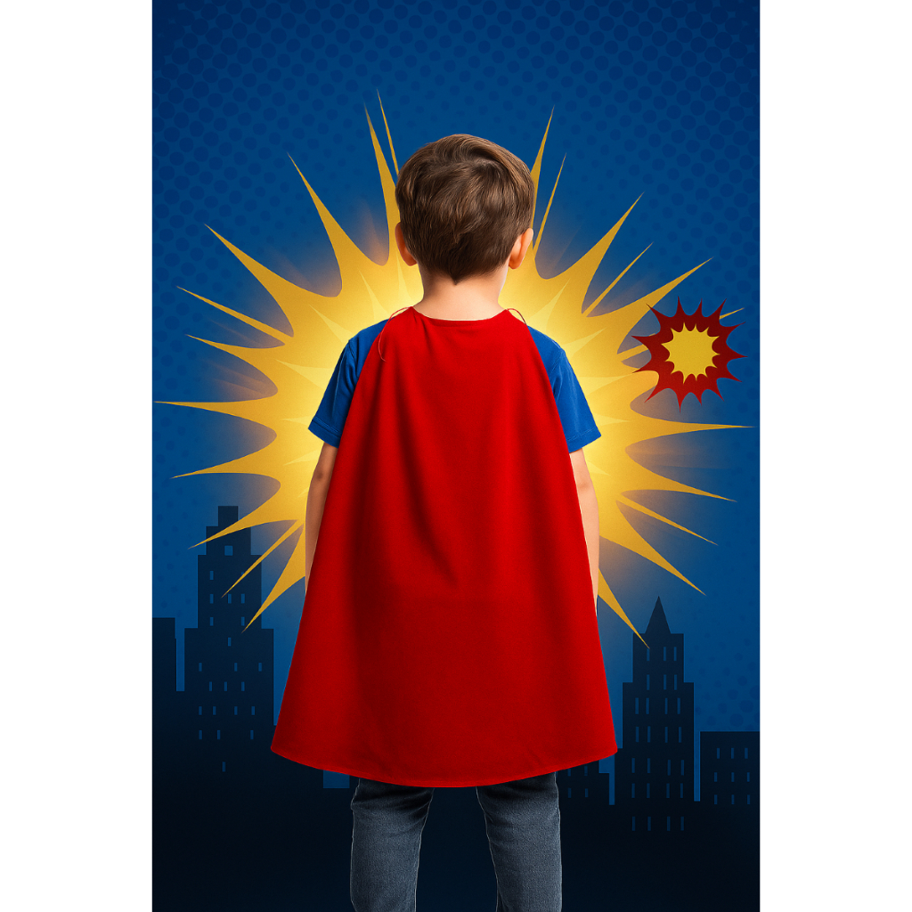 Capa Infantil Super Herói Super Heroína Fantasia Menino Menina Festa Aniversário Cosplay Princesas