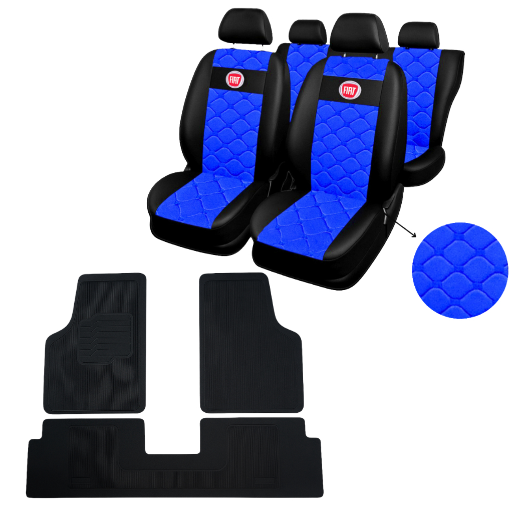 kit Capa Para Banco Automotivo Couro Colorido Fiat Palio Uno Siena Punto + tapete de carros em Oferta na Shopee