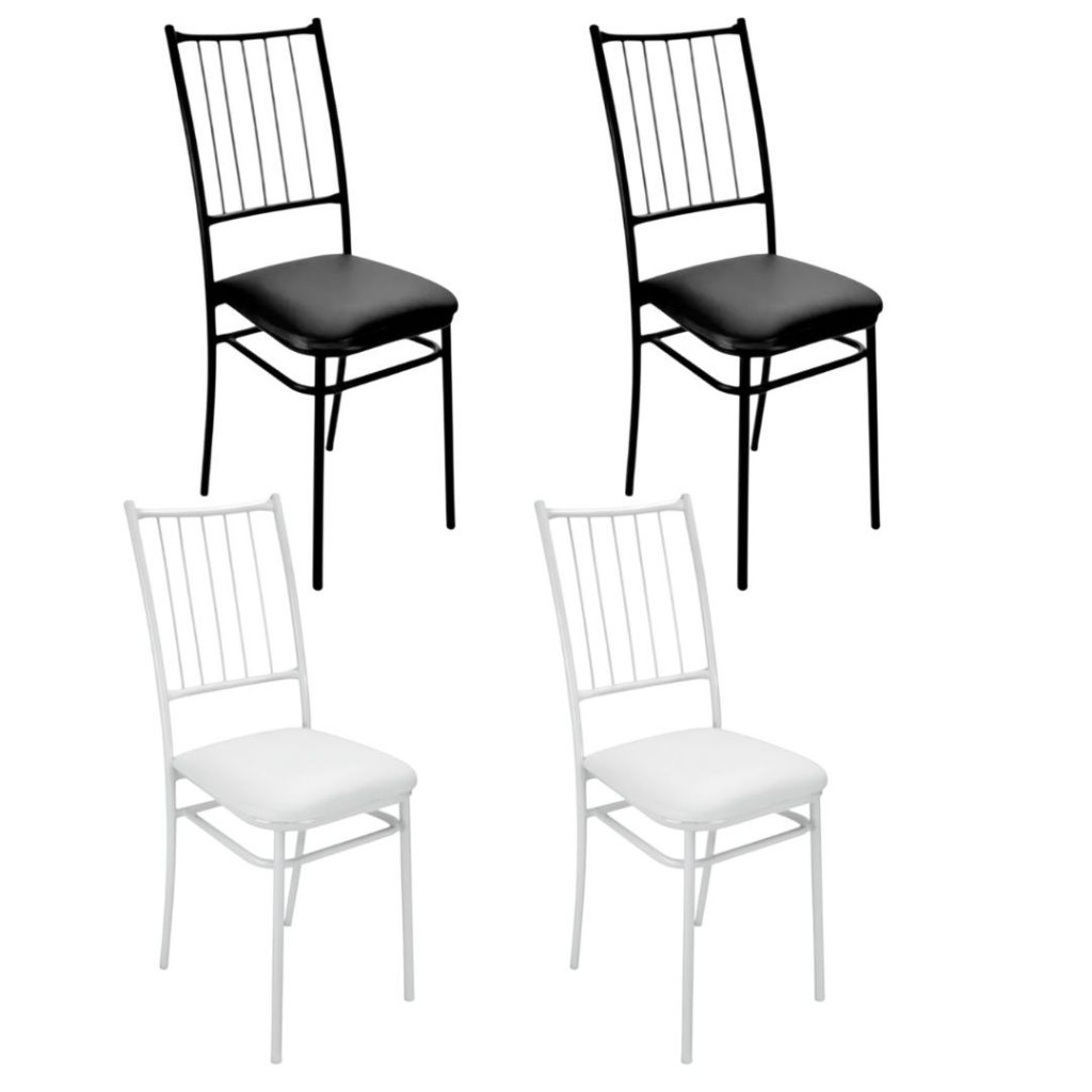 Kit 1/2/4 Cadeiras Buffet Em Aço Reforçado Ideal Para Sala de Jantar Cozinha Confortável