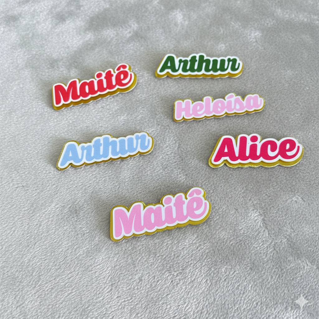 ✨ENVIO IMEDIATO -Kit 20 Apliques de Nome Personalizado em Camadas - Lamicote DOURADO - Festas e Lembrancinhas -  aplique