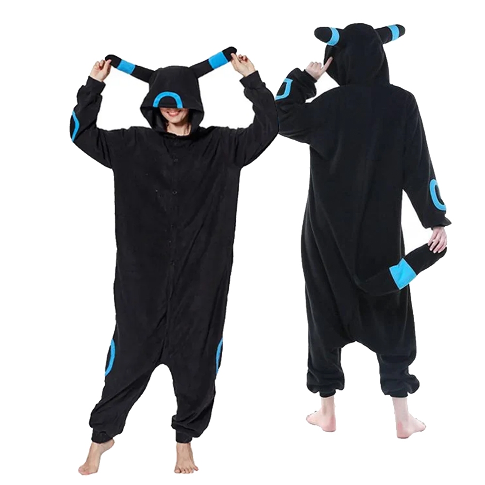 Pijama Umbreon Shiny Macacão Adulto Promoção Kigurumi Umbreon Shiny Pokémon Original