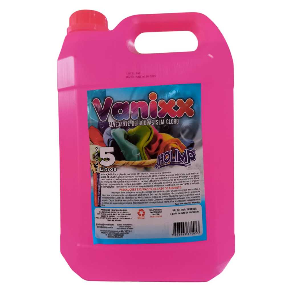 Alvejante Sem Cloro Tira Manchas 3 Em 1 Jholimp 5L em Oferta na Shopee