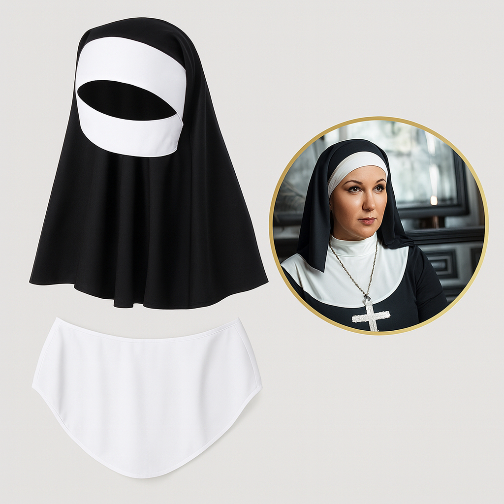 Kit Fantasia de Freira com Acessório- Indiachina em Oferta na Shopee