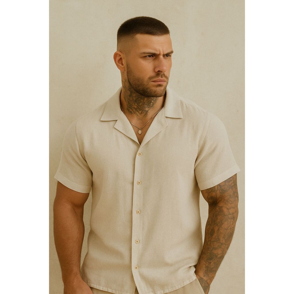 camisa social linho masculina exclusiva em Oferta na Shopee