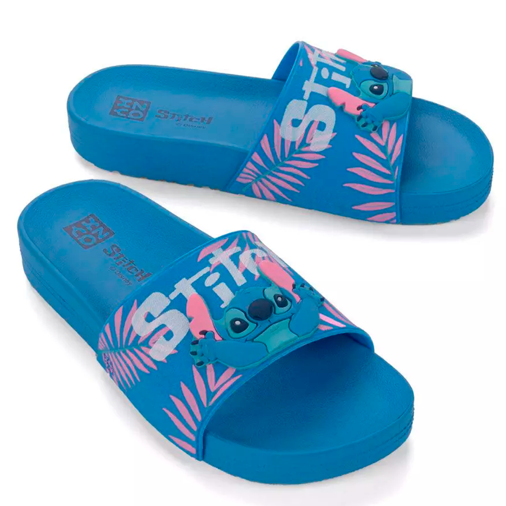 Chinelo Feminino Slide Zaxy Daily Disney Stitch Confortável Casual Divertida Unissex Macia