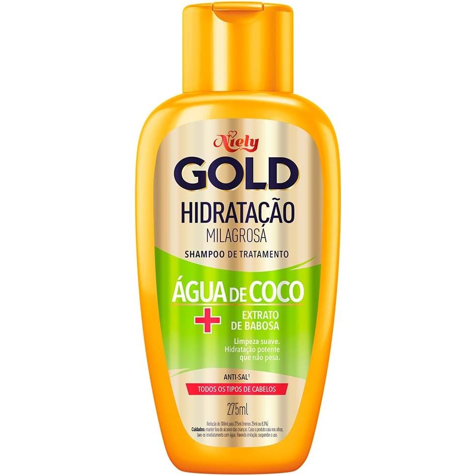 Shampoo Niely Gold Hidratação Milagrosa Com 275ml em Oferta na Shopee