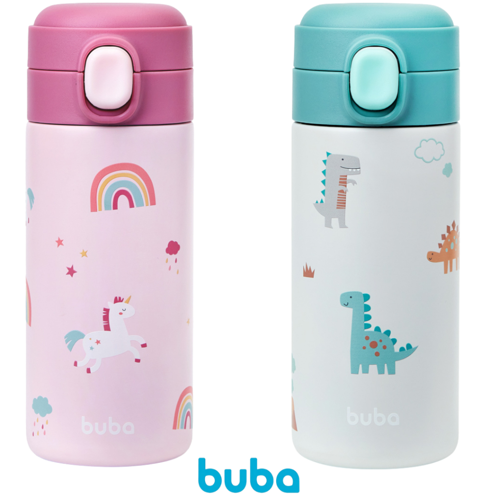 Garrafa Térmica Infantil Dino Unicornio Magic Buba Parede Dupla 320ml em Oferta na Shopee