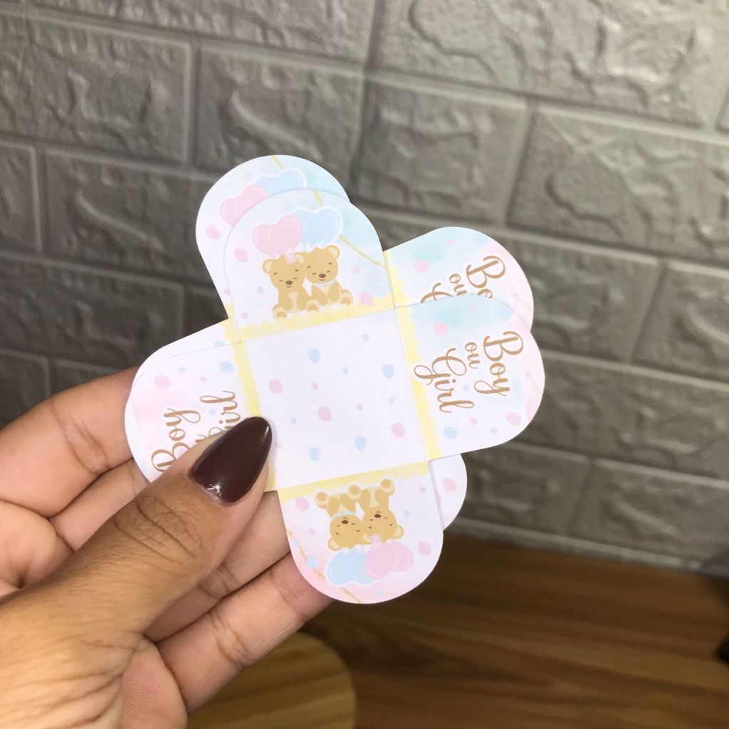 Kit Forminhas Personalizadas Chá Revelação Ursinho Rosa e Azul | Forminhas para Docinho Chá Ursinho.