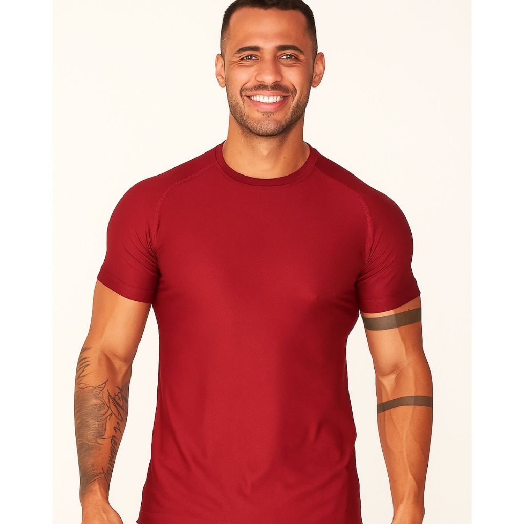 Camiseta Masculina Lisa Casual Moda Esportiva Dry Fit Academia Esportes Treino Confortável