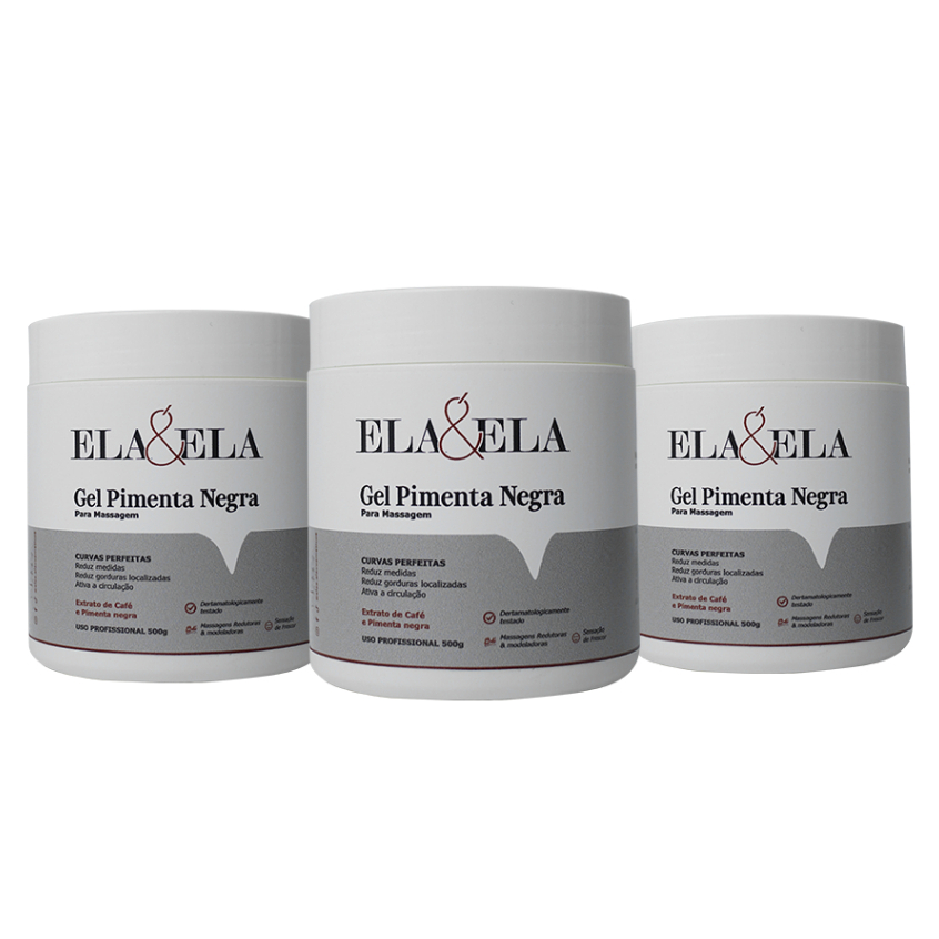 Kit Gel Pimenta Negra Profissional - Perfeito Para Massagens Redutoras & Modeladoras em Oferta na Shopee