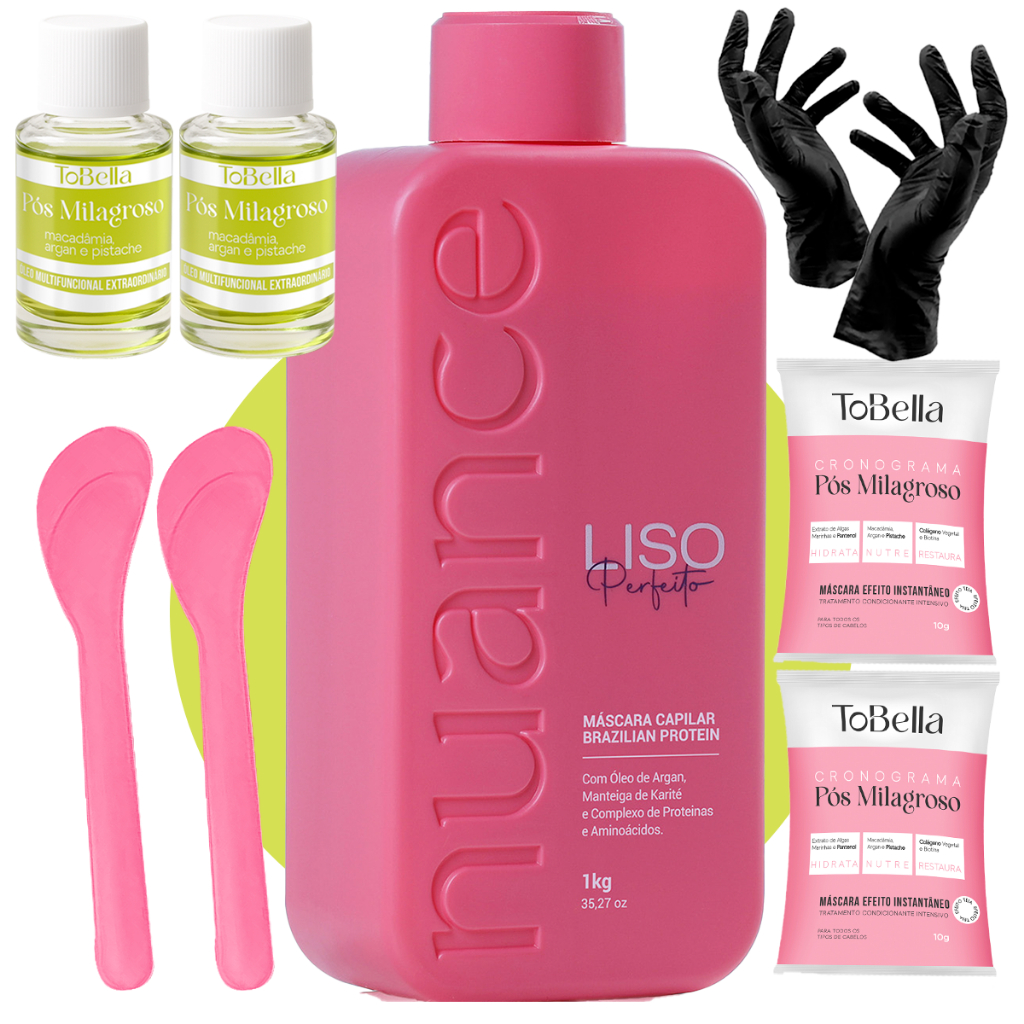 Nuance Escova Progressiva Organica Liso Perfeito 1L / 400ml / 200ml Original + Brindes