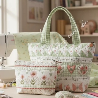 Coleção Delicadeza (Painel Bolsa +  Necessaire e composês) - MEDIDAS : a partir de 0,50 x 1,50m em Oferta na Shopee