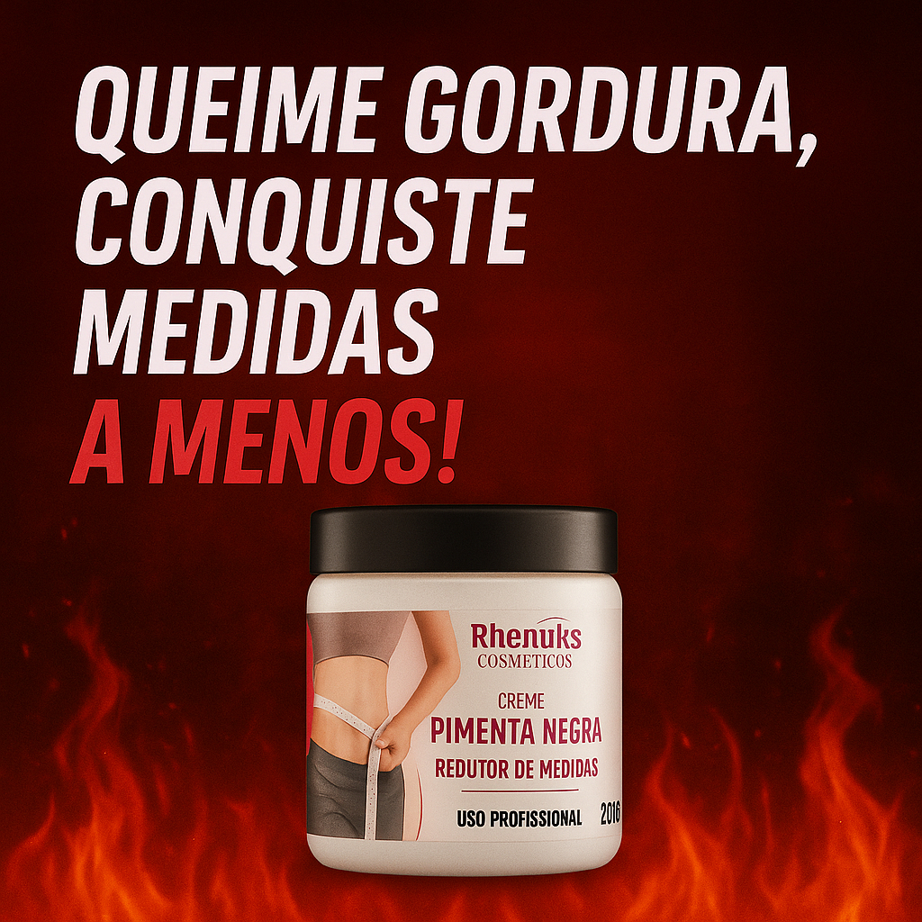 Creme Pimenta Negra Redutor 200g| Auxilia Gordura Corporal Celulite e Flacidez