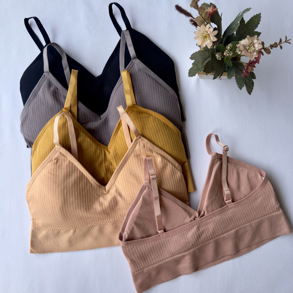 Kit de Sutiã Top Esportivo Sem Costura-Conforto Fio Para Exercícios E Uso Diário Alça Fina Regulagem