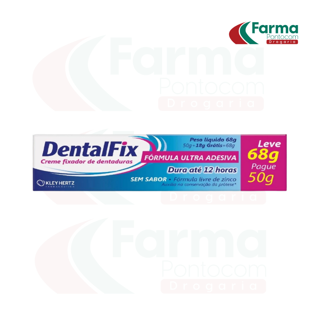Dentalfix - 68g Fixador De Dentadura -sem Sabor Kley Hertz