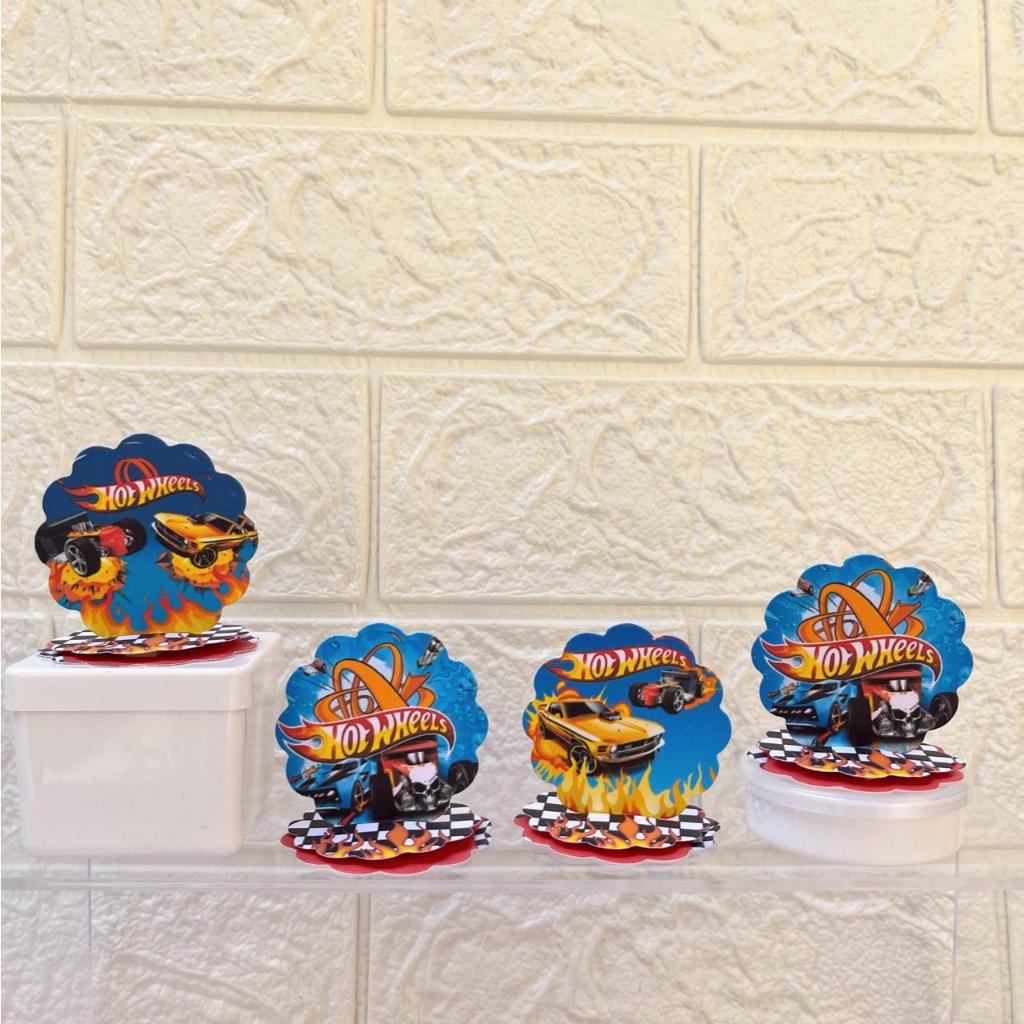 Kit Aplique 3D em pé Personalizada HOT WHEELS  Festa, Lembrancinha em Oferta na Shopee