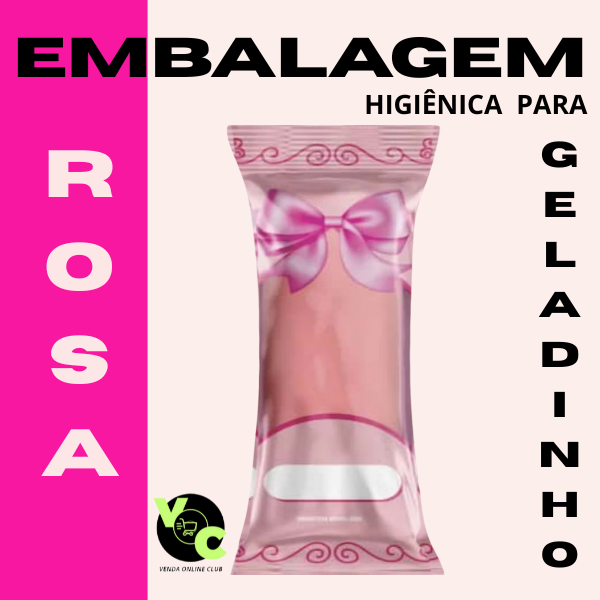 01 Pacote com 250  Embalagem Higiênica Saquinho Bopp p/ Geladinho Gourmet ,Sacolé Dim Dim Picolé 7 x 19 cm da cor  Rosa em Oferta na Shopee