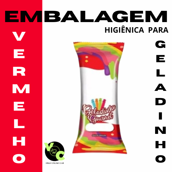 01 Pct 250 un Saquinho Embalagem Higiênica Bopp p/ Geladinho Gourmet Sacolé Dim Dim Picolé 7 X 19 cm  vermelho em Oferta na Shopee