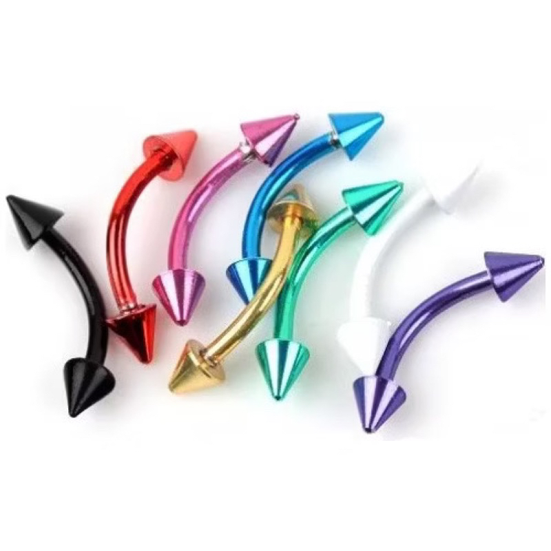 Piercing Aço Cirurgico Sobrancelha Tragus Color Spikes Rook em Oferta na Shopee