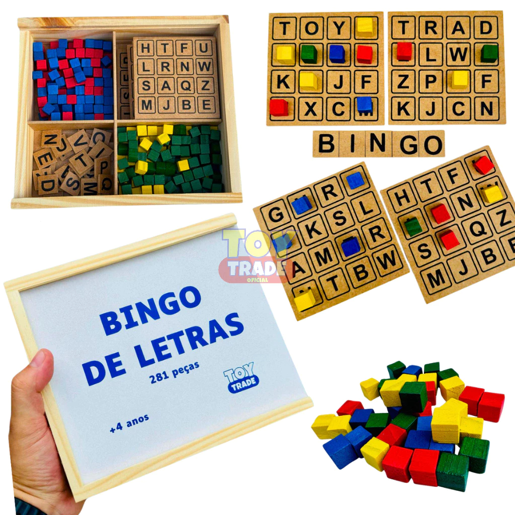Bingo de Letras Jogo Alfabeto Educação Infantil Aprender a Ler Escolar