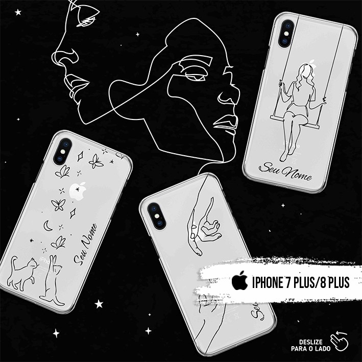 Capa Capinha Case Personalizada com Seu Nome - iPhone 7 Plus / 8 Plus - Coleção Fine Line