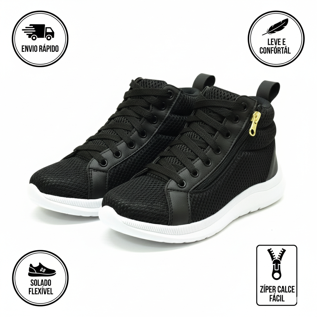 Tênis Feminino Fitness  -  tênis. Botinha, Bota, Academia, Passeio, Caminhada, Dia a Dia, Noite, Confortável, Elegante,